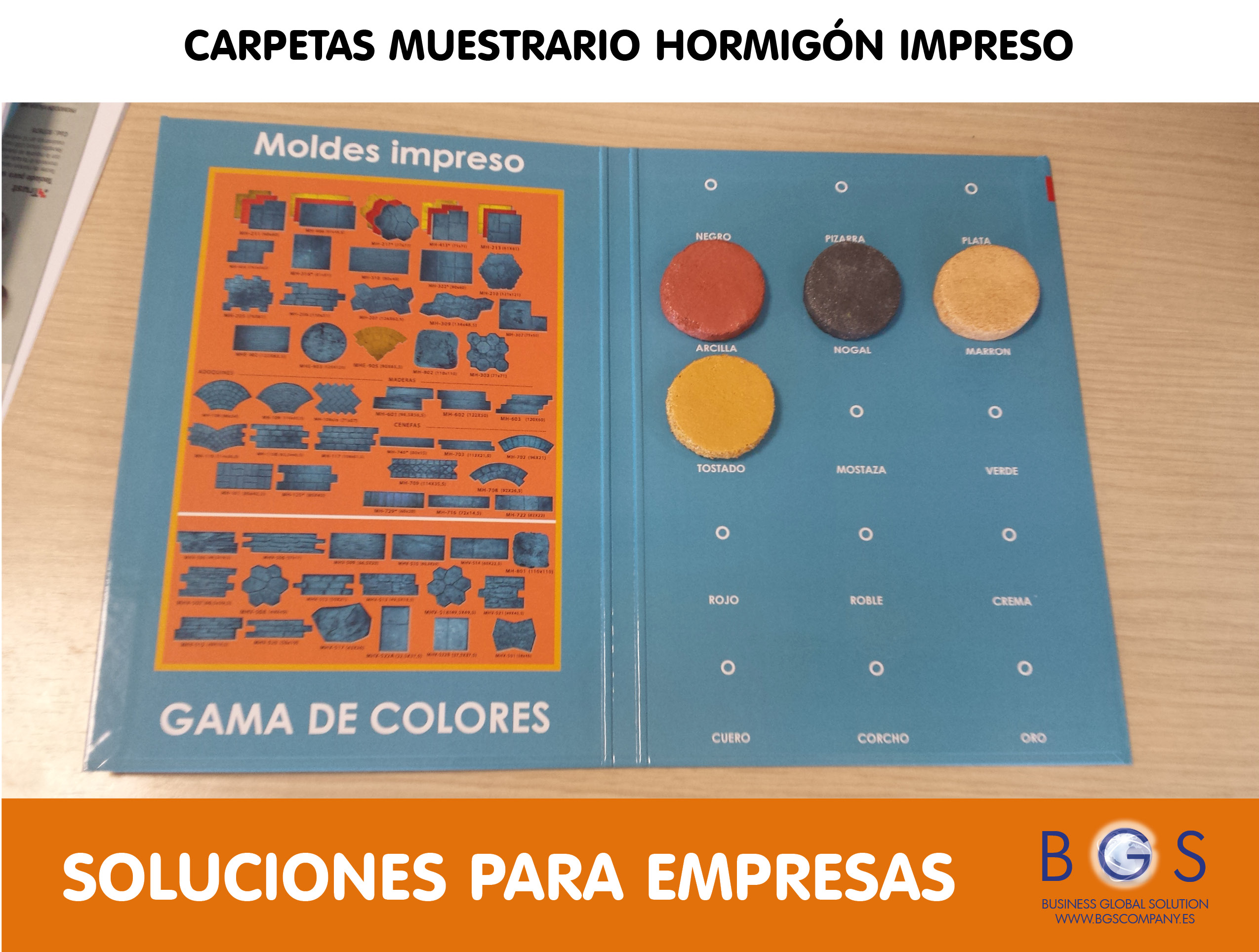 CARPETAS MUESTRARIO HORMIGÓN IMPRESO